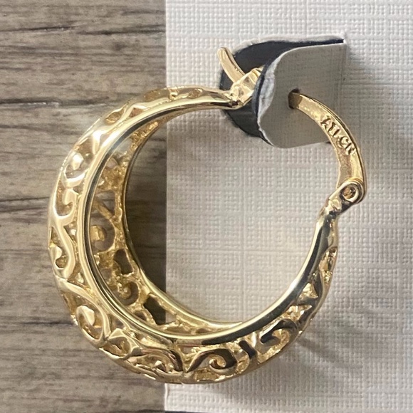 Napier Gold Hoop Earrings - Picture 3 of 4